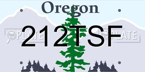 212TSF Oregon License Plate