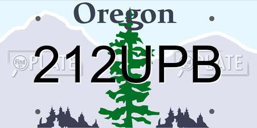 212UPB Oregon License Plate