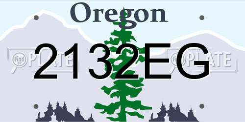 2132EG Oregon License Plate