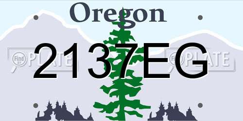 2137EG Oregon License Plate