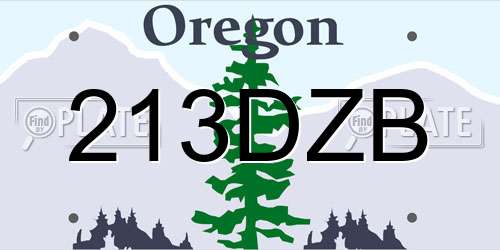 213DZB Oregon License Plate