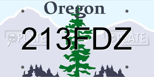 213FDZ Oregon License Plate