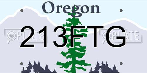 213FTG Oregon License Plate
