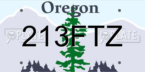 213FTZ Oregon License Plate