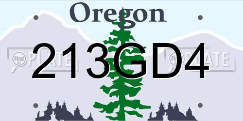 213GD4 Oregon License Plate