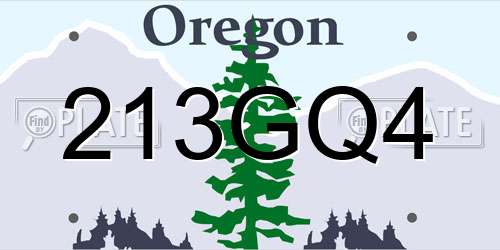 213GQ4 Oregon License Plate