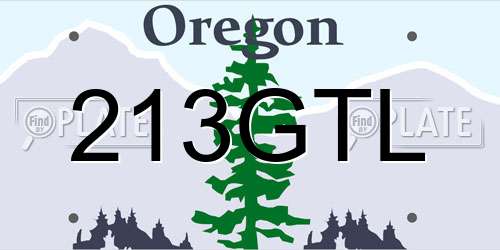213GTL Oregon License Plate