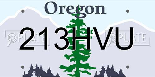 213HVU Oregon License Plate