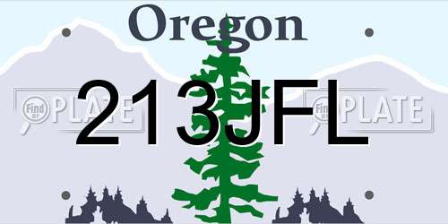 213JFL Oregon License Plate