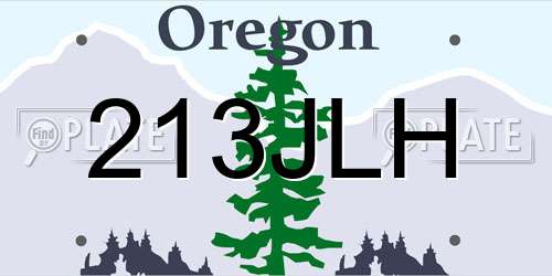 213JLH Oregon License Plate