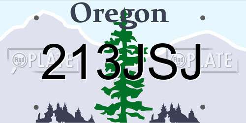 213JSJ Oregon License Plate