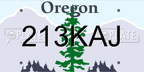 213KAJ Oregon License Plate