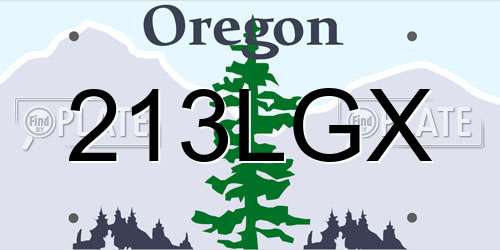 213LGX Oregon License Plate