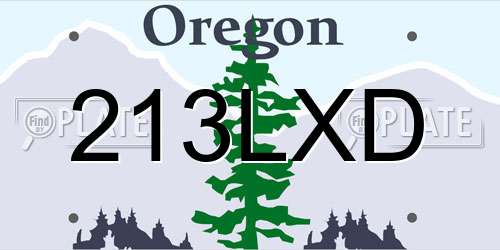 213LXD Oregon License Plate