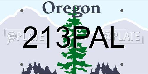 213PAL Oregon License Plate
