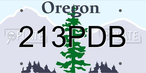 213PDB Oregon License Plate