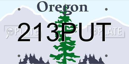 213PUT Oregon License Plate