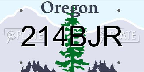 214BJR Oregon License Plate