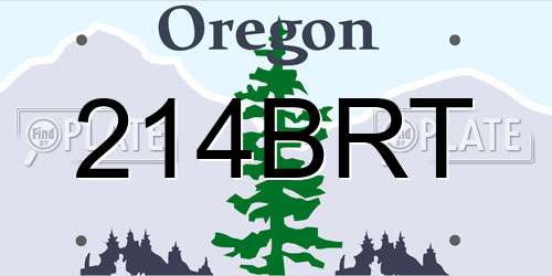 214BRT Oregon License Plate