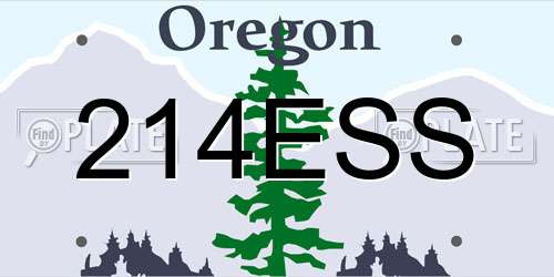 214ESS Oregon License Plate