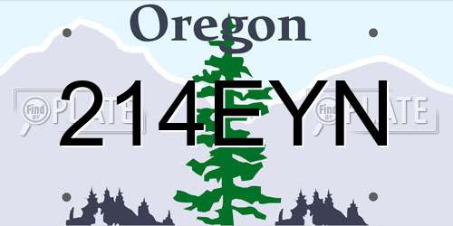 214EYN Oregon License Plate