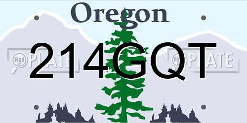 214GQT Oregon License Plate