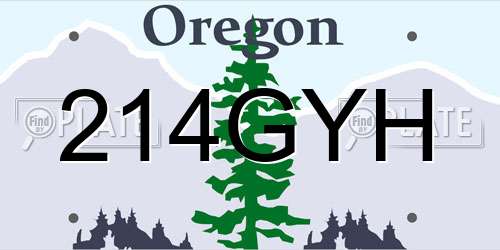 214GYH Oregon License Plate