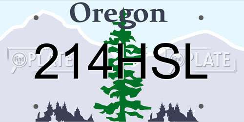 214HSL Oregon License Plate