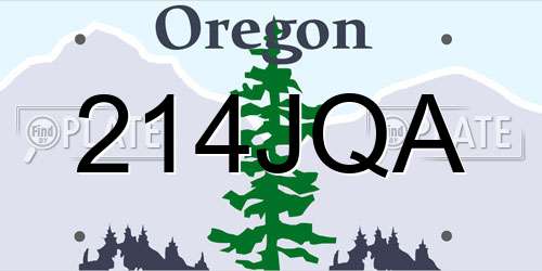 214JQA Oregon License Plate