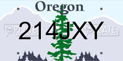 214JXY Oregon License Plate