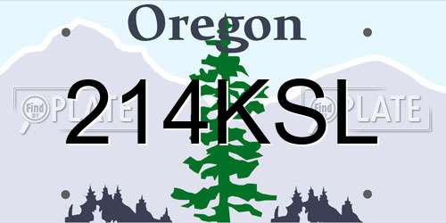 214KSL Oregon License Plate