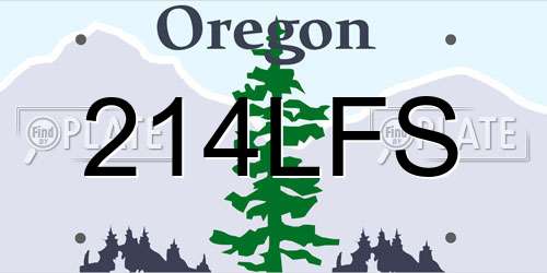214LFS Oregon License Plate