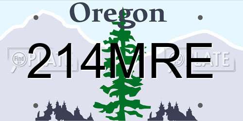 214MRE Oregon License Plate
