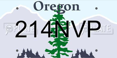 214NVP Oregon License Plate
