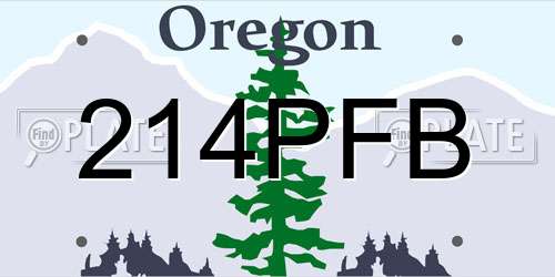 214PFB Oregon License Plate