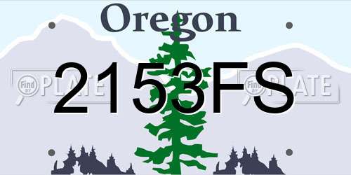 2153FS Oregon License Plate