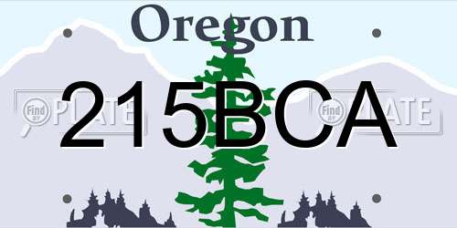 215BCA Oregon License Plate