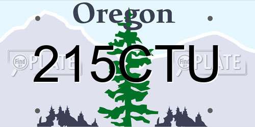 215CTU Oregon License Plate