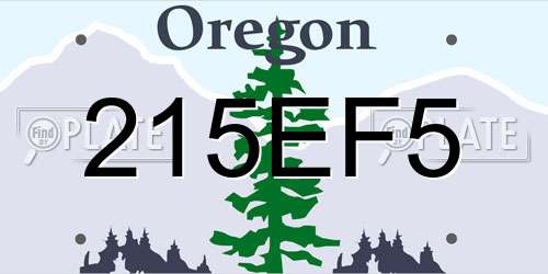 215EF5 Oregon License Plate