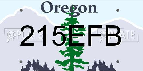 215EFB Oregon License Plate