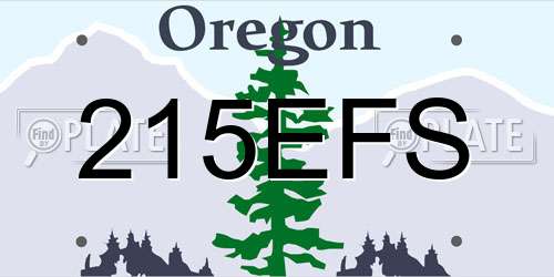 215EFS Oregon License Plate