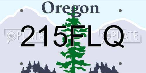 215FLQ Oregon License Plate
