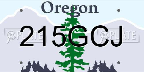 215GCJ Oregon License Plate