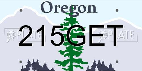 215GET Oregon License Plate