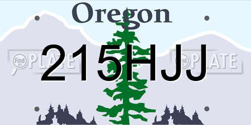 215HJJ Oregon License Plate