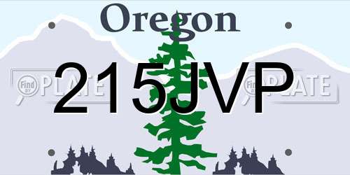 215JVP Oregon License Plate