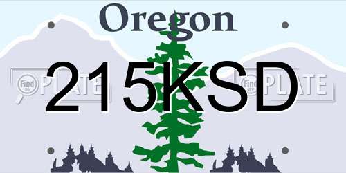 215KSD Oregon License Plate