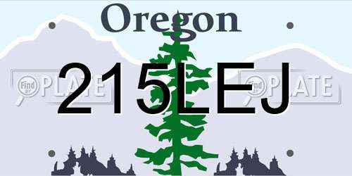 215LEJ Oregon License Plate