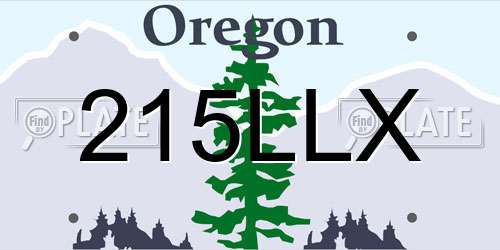 215LLX Oregon License Plate