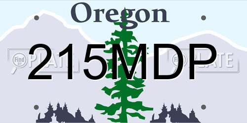 215MDP Oregon License Plate